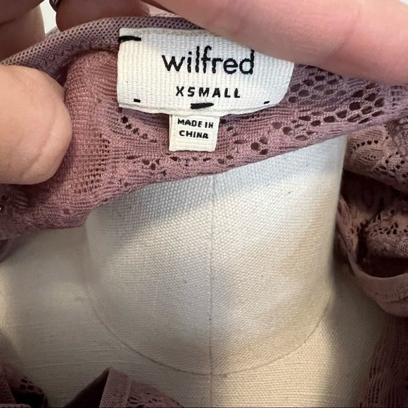 Aritzia Wilfred Sheer Lace Tank Top Mauve - Picture 11 of 11